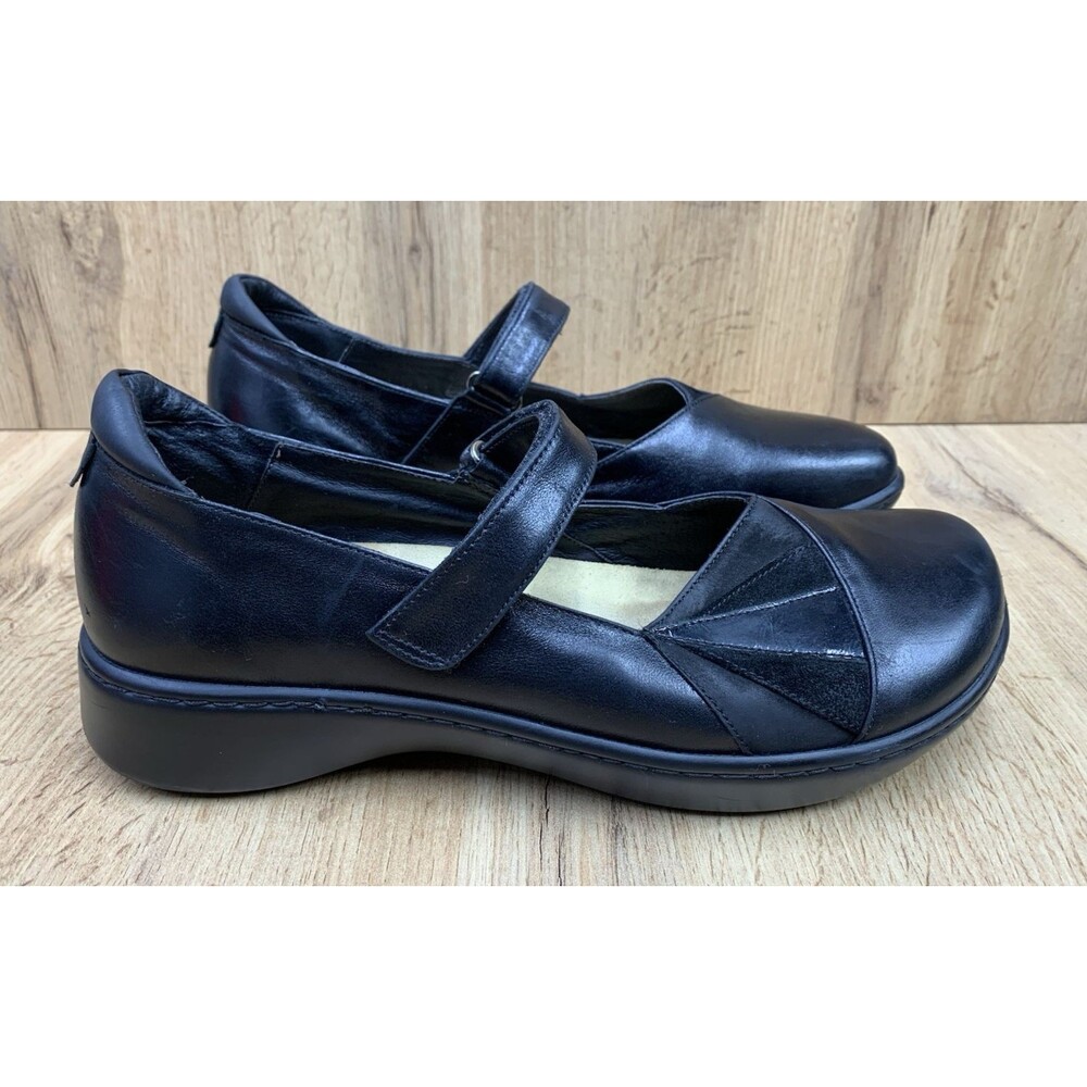 Naot Black Leather Mary Jane Comfort Shoes Womens EU 42 US 11 Hook Loop Israel - Picture 2 of 13